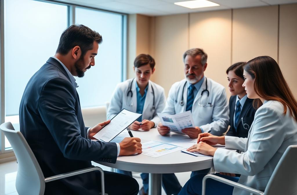 Hospital compliance team reviewing denial patterns