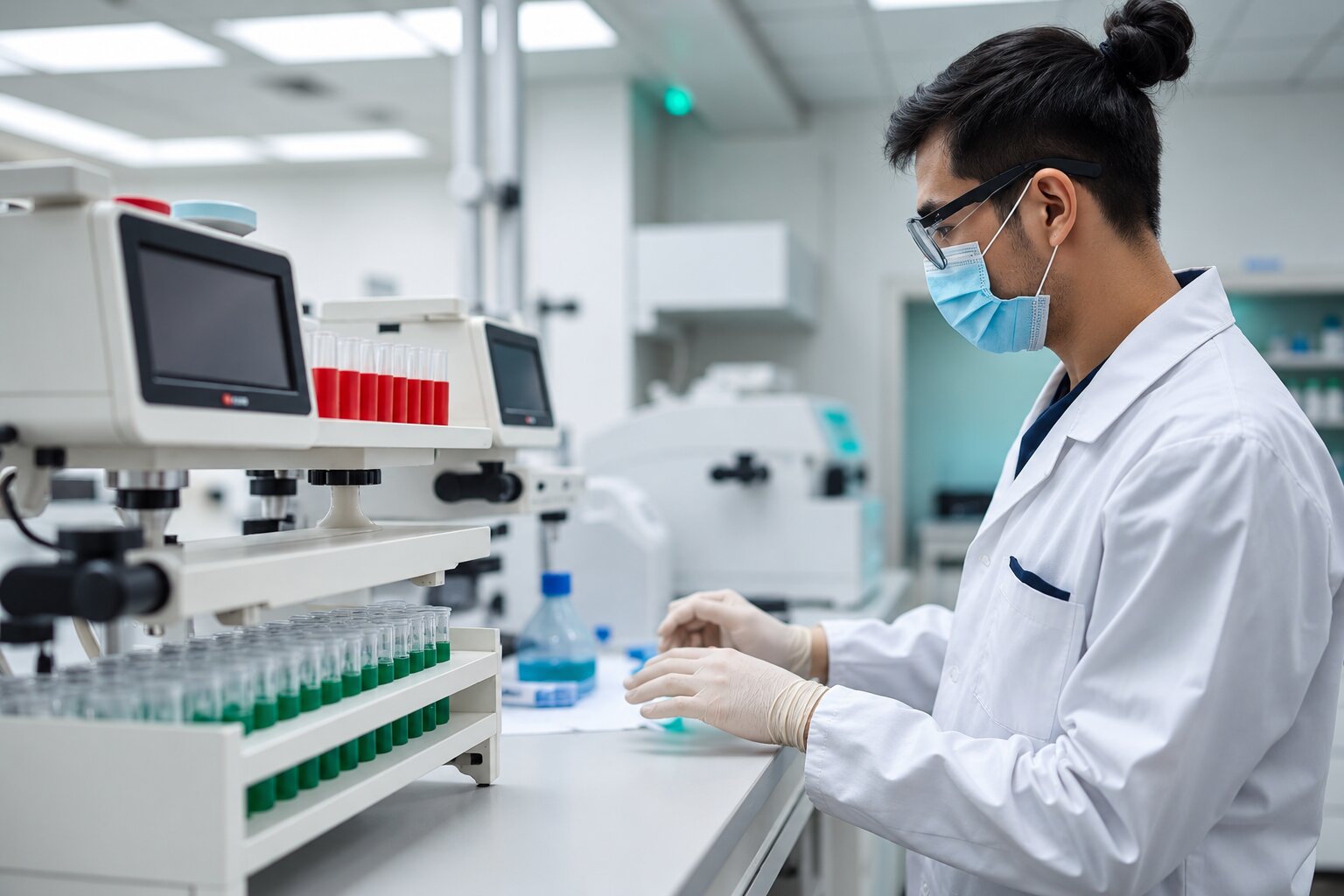 Laboratory testing environment with diagnostic equipment