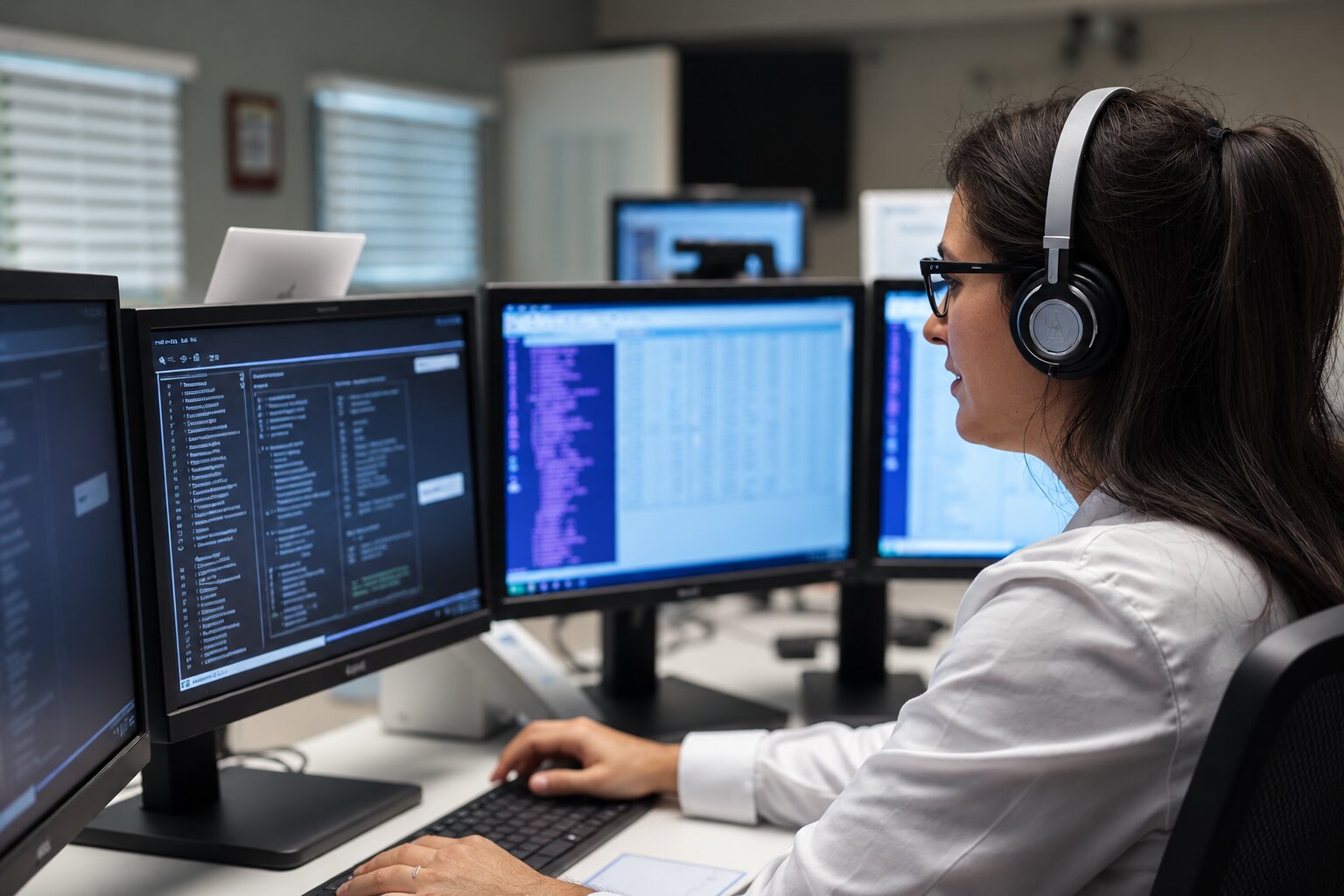 Medical coding specialist reviewing CPT and ICD-10 codes for physician billing accuracy