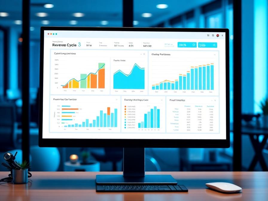 Real-time RCM analytics dashboard showing claim status, denial rates, and A/R aging