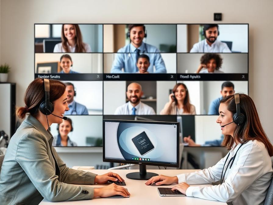 Remote medical billing team working with HIPAA-compliant workstations