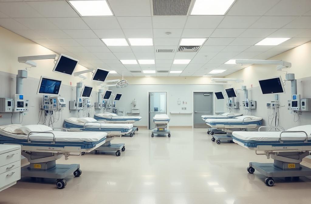 Post-operative recovery area at ambulatory surgery center